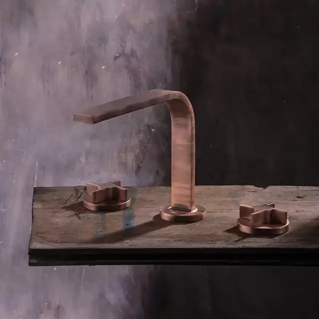 Gattoni GAS Смеситель для раковины на 3 отв., в комплекте с донным клапаном, цвет: Matt old copper