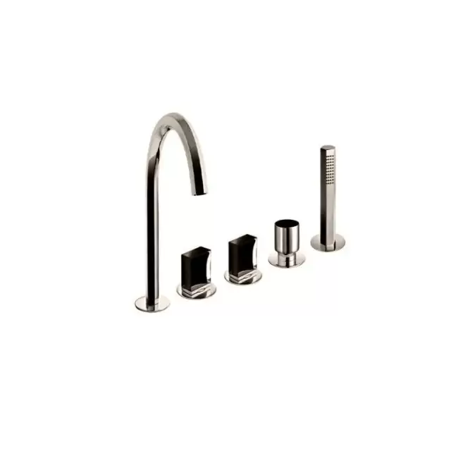 Fantini Venezia Смеситель для ванны, набортный, 5 отв., излив: 175 мм, цвет: Nickel PVD