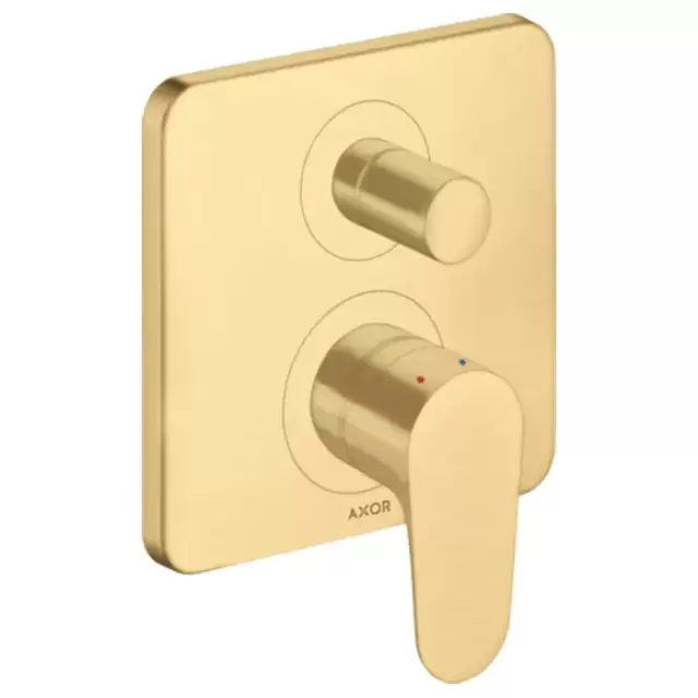 Axor Citterio M Смеситель для ванны, встраиваемый, с переключателем на 2 потока, с защитой, цвет: шлифованное золото