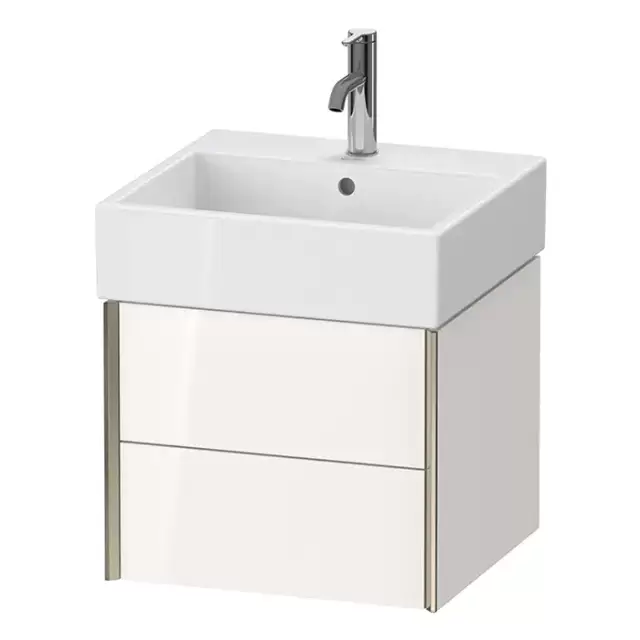 Duravit XViu Тумба подвесная 48.4x45.4x39.7см, с раковиной, 2 ящика, цвет: белый глянцевый/champagne matt