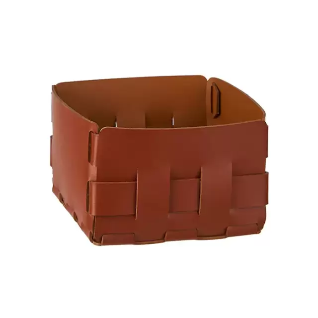 Colombo Adj Корзинка Mini Bottega, 19x19H13 см, цвет: бордо/коньяк