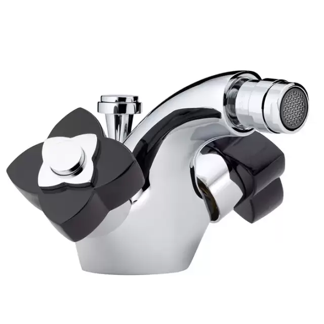 THG Petale de Cristal noir Смеситель для биде, 1 отв., цвет: хром/черный хрусталь