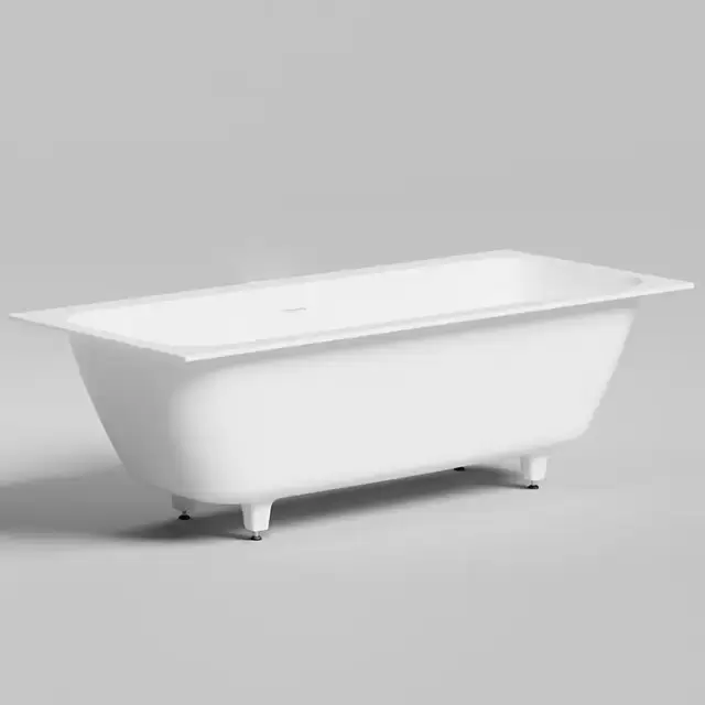 Salini Orlanda Axis KIT Встраиваемая ванна на ножках 180х80х60cм., "Up&Down", сифон, интегрированный слив-перелив, материал: S-Sense, цвет: белый глянцевый