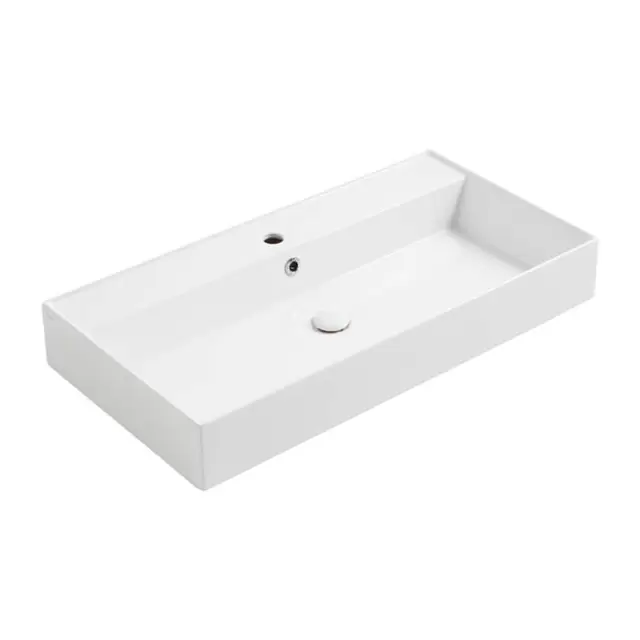 Simas Agile Раковина 91х46 см, 1 отв., подвесная, с переливом, цвет: белый матовый