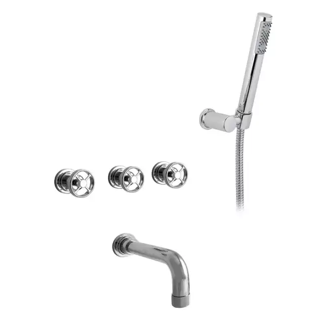 Nicolazzi Arena Смеситель для ванны с изливом из стены встраиваемый на 4 отверстия, излив: 190 мм, цвет: хром