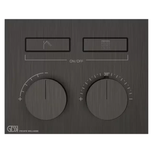 Gessi Hi-Fi Термостат для душа, с включением до 2 источников одновременно, внешняя часть, цвет: Black Metal Brushed PVD