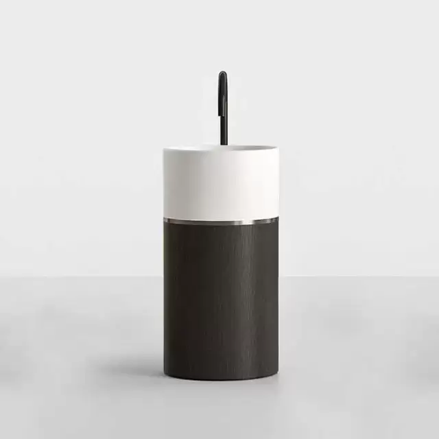 NOORTH milldue edition ROMA I Раковина 45х88 см, без отв., напольная, без перелива, с донным клапаном, цоколь Rovere nero, цвет: Platino / белый матовый