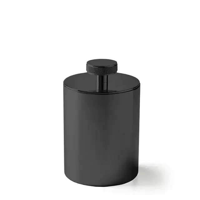 3SC Metal Tonda Баночка универсальная, D8хh13 см, с крышкой, настольная, цвет: черный матовый