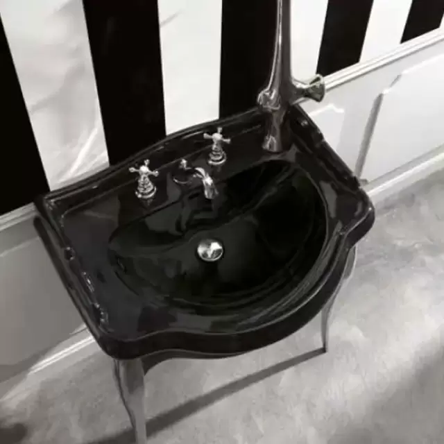 Kerasan Retro 69 Раковина 69х52 см, 1 отв., цвет: черный глянцевый