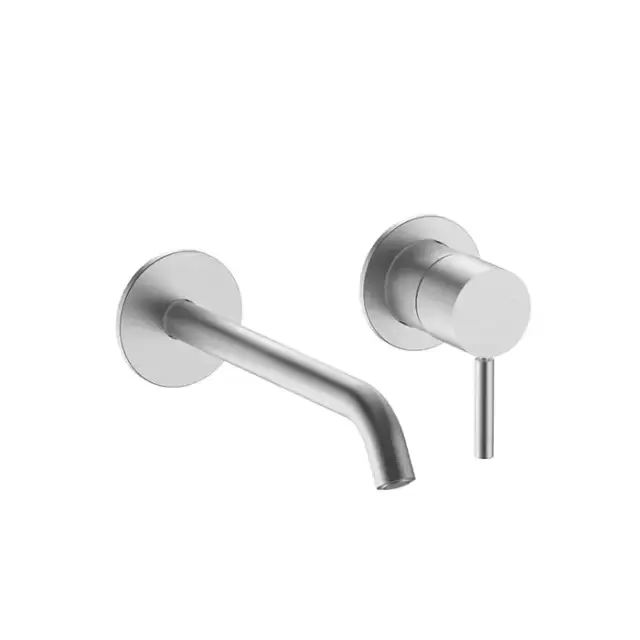 Fantini Nostromo Смеситель для раковины, настенный, цвет: матовая натуральная сталь