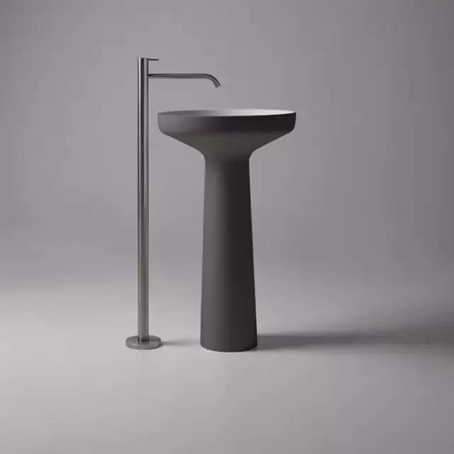 Antonio Lupi Ago Раковина 50х85 см, без отв., напольная, слив в пол, с сифоном, гибким шлангом и донным клапан, Flumood, внешний цвет: Creta, внутри белый