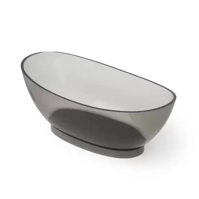 Dea Design Elegant Ванна 179x88x64см., отдельностоящая, Glasstech, прозрачная смола, цвет: Smoky Black R4