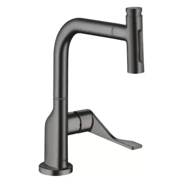 Axor Citterio Кухонный Смеситель 230, на 1 отв.,  с вытяжным изливом 2jet, цвет: шлифованный черный хром