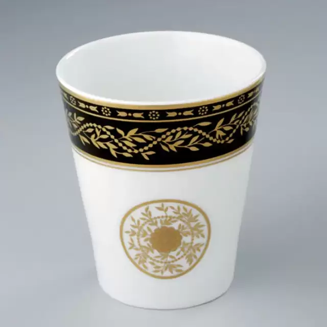 THG Marquise noir décor Or Стакан керамический, настольный, декор черный/золото, цвет: белый