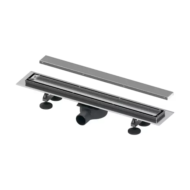 TECElinus Комплект для монтажа дренажного канала 2 в 1: основа для плитки "tile" и панель "steel", 60см., цвет: хром