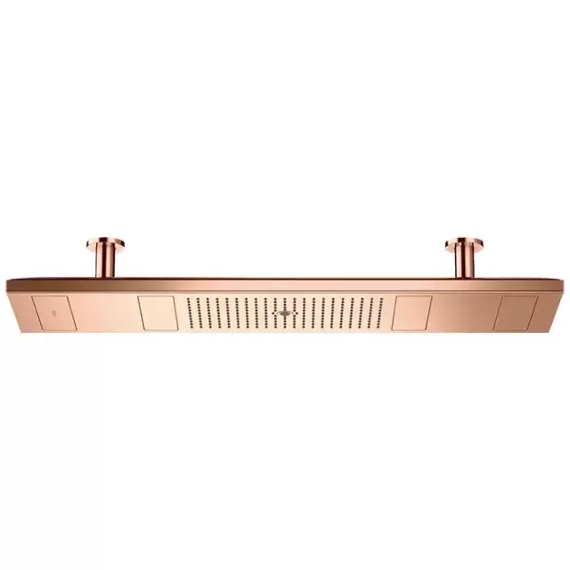 Axor ShowerHeaven Верхний душ 120x30см, 4jet, потолочный монтаж, c подсветкой 3700K, цвет: полированное красное золото