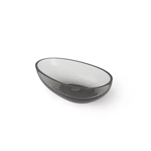 Dea Design Washbasins Раковина 60х36х15.8см., накладная, без отв., Glasstech, прозрачная смола, цвет: Smoky Black R4