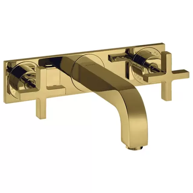 Axor Citterio Смеситель для раковины 226, встраиваемый, излив: 22.6см., с панелью, цвет: полированное золото