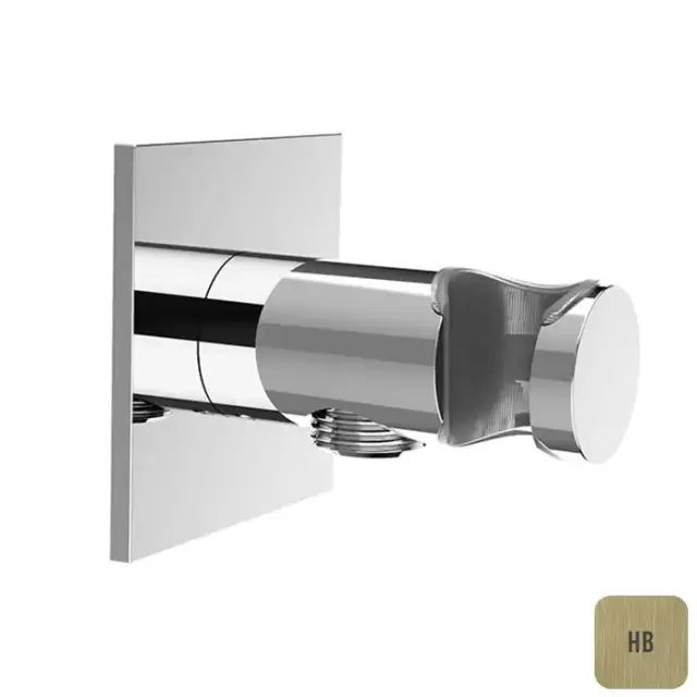 Almar Round Душевое подключение с держателем круглое, квадр. отражатель, цвет: High Brass