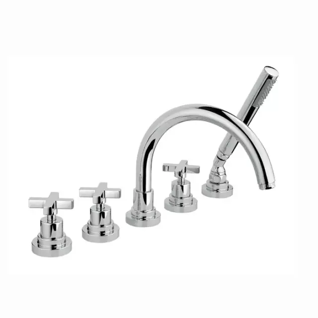 Nicolazzi M.Croce Смеситель на борт ванны на 5 отверстия, с ручным душем, излив:  цвет: 218мм, хром