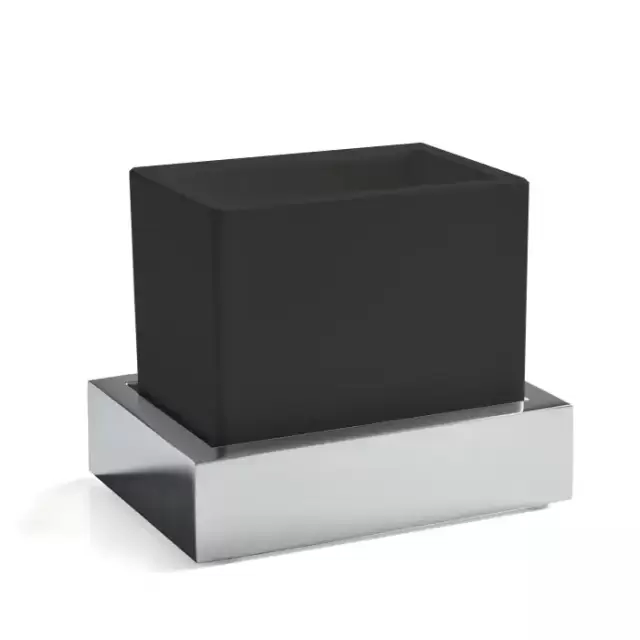 3SC SK 3.0 Стакан настольный, композит Solid Surface, цвет: чёрный/хром