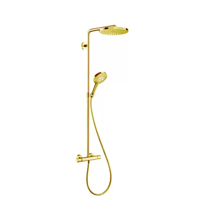 Hansgrohe Raindance Душевая стойка с термостатом 1jet (верхний душ 240мм, ручной душ с держателем), цвет: золото