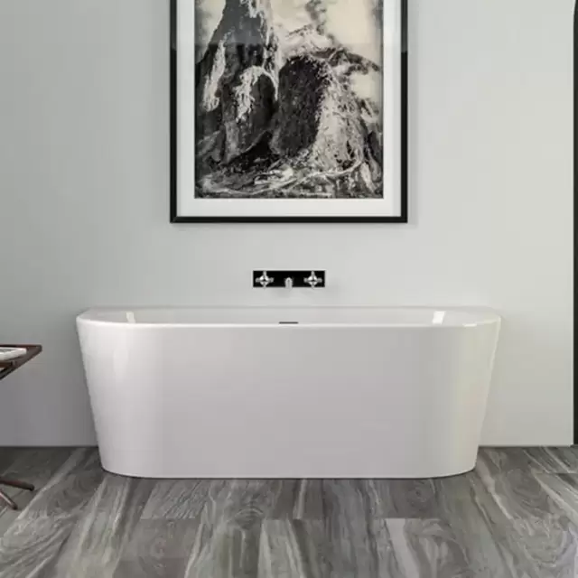 Knief Wall XS Ванна акриловая пристенная 165x75x58см, щелевой перелив SLOT, цвет: белый