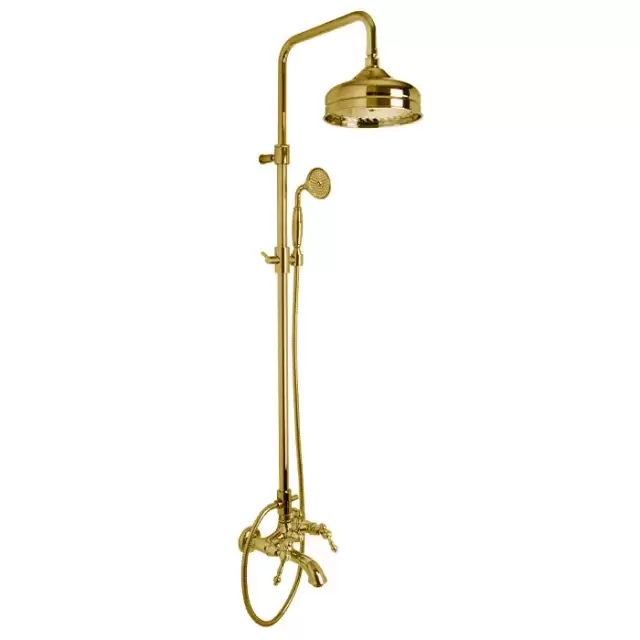 Fima Carlo Frattini Epoque Душевая стока, верхний душ 20см., со смесителем, держателем и ручным душем, цвет: золото