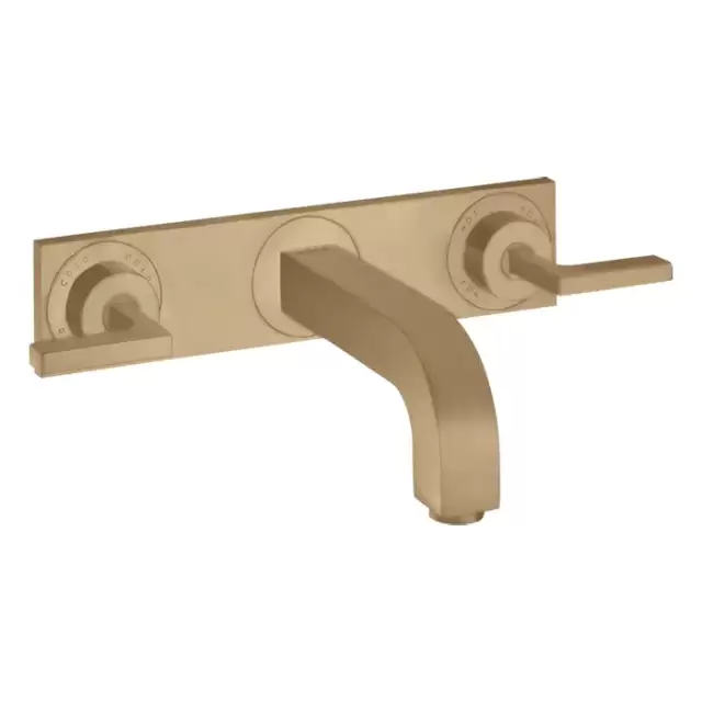 Axor Citterio Смеситель для раковины 226, встраиваемый, излив: 22.6см., ручка: рычаг, с панелью, цвет: шлифованная бронза