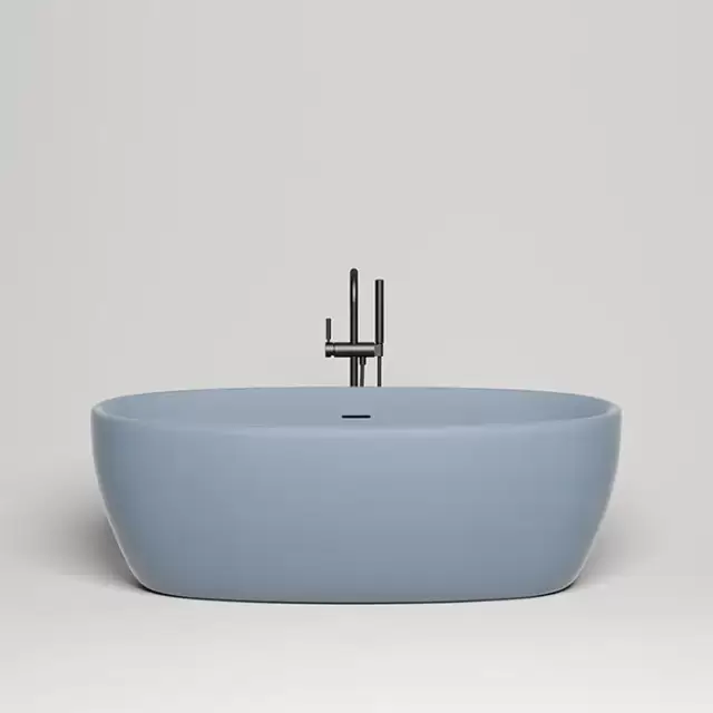 Salini Luce Ванна отдельностоящая 170х85х58cм., донный клапан "Up&Down", сифон, слив-перелив, материал: S-stone, цвет: Pigeon blue матовый