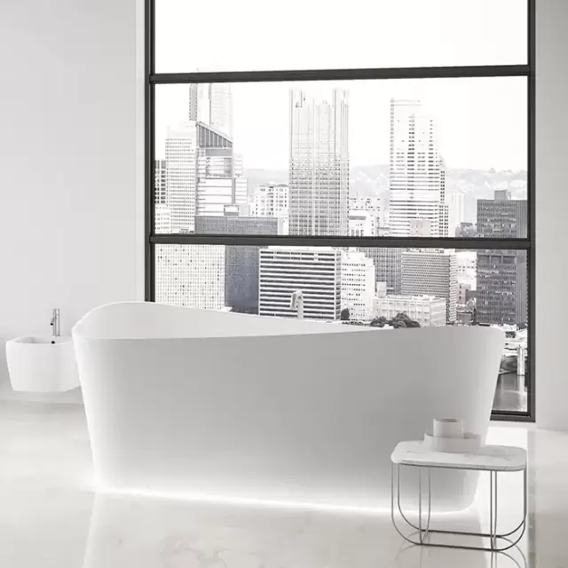 Novellini Infinitive Ванна пристенная 170х94х70cм., в комплекте со смесителем хром, с донным клапаном click-clack, novotech, цвет: белый матовый