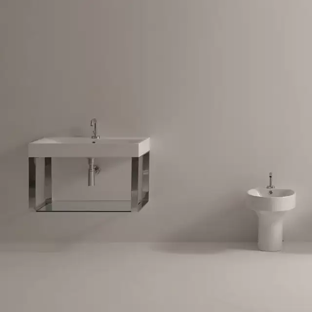 Kerasan Cento Раковина 80х45 см, 1 отв., подвесная, цвет: белый