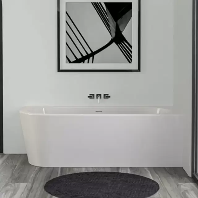 Knief Wall Corner Left Ванна акриловая в правый угол 180x80x60см, щелевой перелив SLOT, цвет: белый