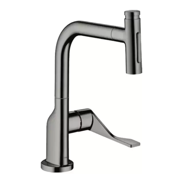 Axor Citterio Кухонный Смеситель 230, на 1 отв.,  с вытяжным изливом 2jet, цвет: полированный черный хром