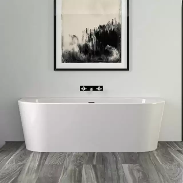 Knief Wall Ванна акриловая пристенная 180х80х60см, щелевой перелив SLOT, цвет: белый