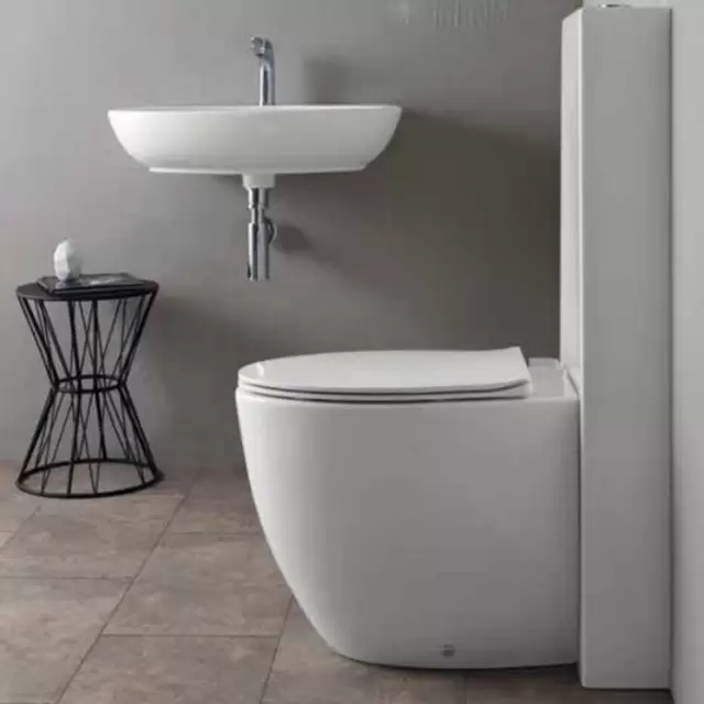 Simas Bormio Унитаз приставной безободковый 54х35 см, цвет: белый/хром