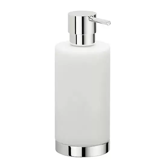 Colombo Nordic Дозатор для жидкого мыла, настольный, цвет: хром/белый