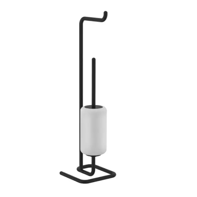 Gessi Goccia Стойка 61.4см., с держателем для туалетной бумаги и ершиком, напольная, цвет: хром/белый