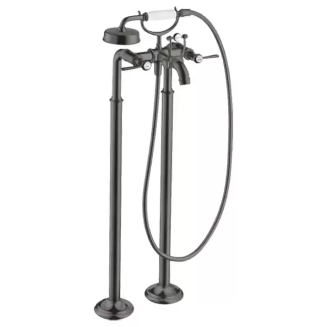 Axor Montreux Смеситель для ванны, напольный, с ручным душем, ручка: рычаг, цвет: шлифованный черный хром