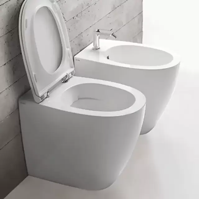 Globo 4ALL Унитаз приставной безободковый 54х36см, крепёж к полу в комплекте, цвет: белый