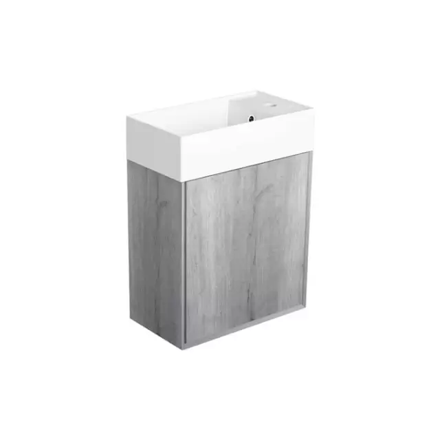 SIMAS AGILE Тумба подвесная 50x27xh51 см, для раковины AG50, 1 дверца, цвет: белый матовый / barrique