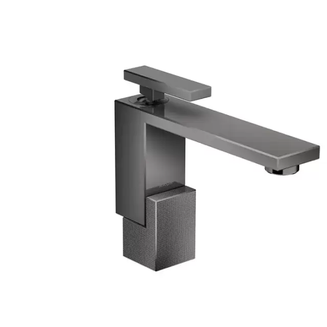 Axor Edge Смеситель для раковины, на 1 отв., с донным клапаном push/open, излив 160мм, алмазная огранка, цвет: черный