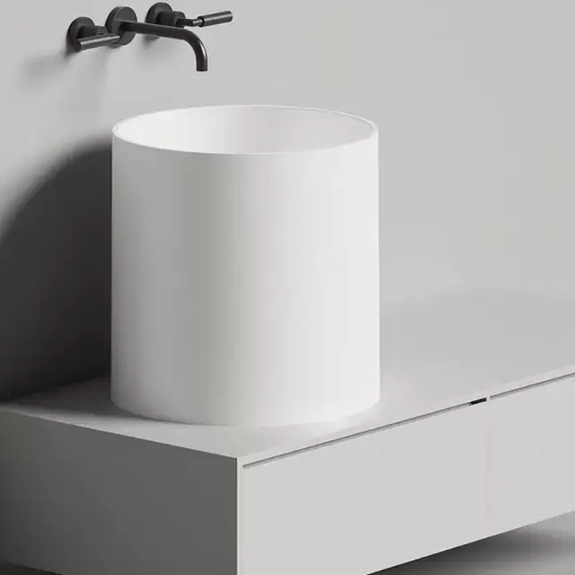 Salini Armonia 04 Раковина накладная 46хh45cм, без отв., материал: S-Stone, цвет: белый матовый