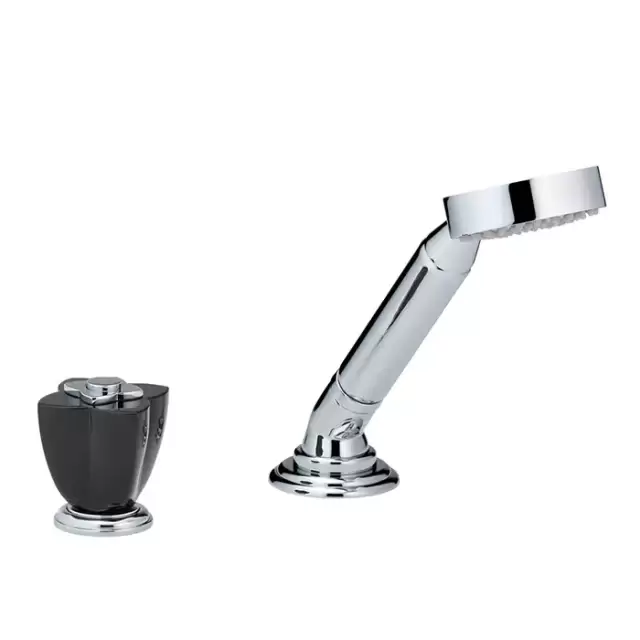 THG Petale de Cristal noir Ручной душ на борт ванны, 2 отв., цвет: хром/черный хрусталь