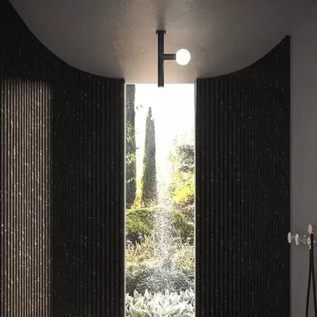 Antonio Lupi Apollo Верхний душ &Oslash;45 мм., с LED подсветкой, потолочный монтаж, цвет: черный матовый