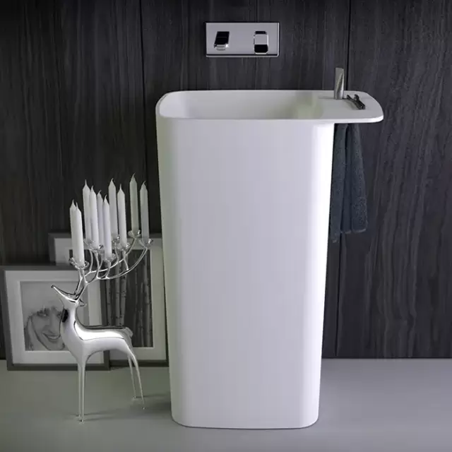 KNIEF Pride Раковина 67х43х90 см, без отв., выход в стену, цвет: белый матовый