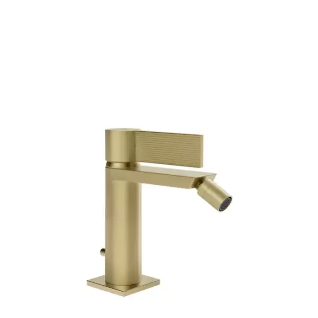 Gessi Inverso Rigato Смеситель для биде, 1 отв., с донным клапаном, цвет: Brass Brushed PVD