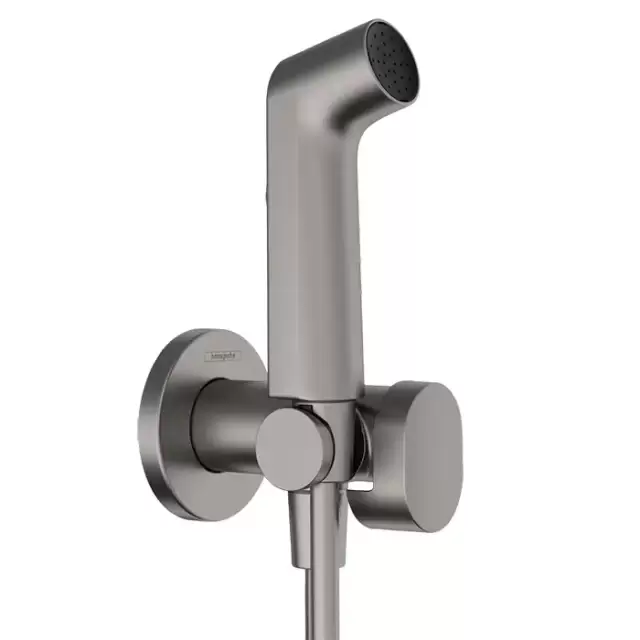 Hansgrohe Bidette E Гигиенический душ 1jet S EcoSmart+, со смесителем, с душевым держателем и шлангом 125 см, цвет: черный хром