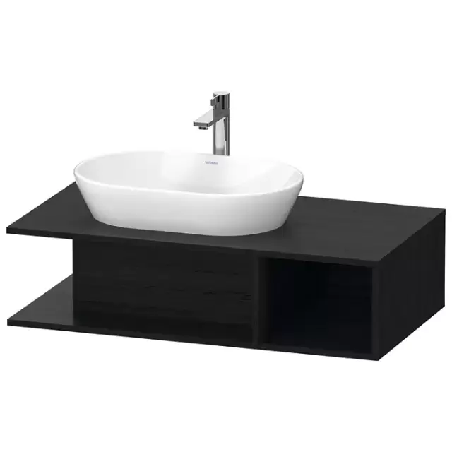 Duravit D-Neo Тумбочка подвесная компакт 100x55х26 см., раковина, 1 открытое отделение на правой стороне, цвет: Black Oak