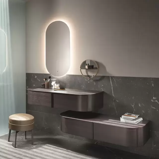 BURGBAD LAVO 2.0 Тумба подвесная 1шт 1210х490х250 мм., 1 ящик, ручка черная, цвет Eiche Dekor Mokka